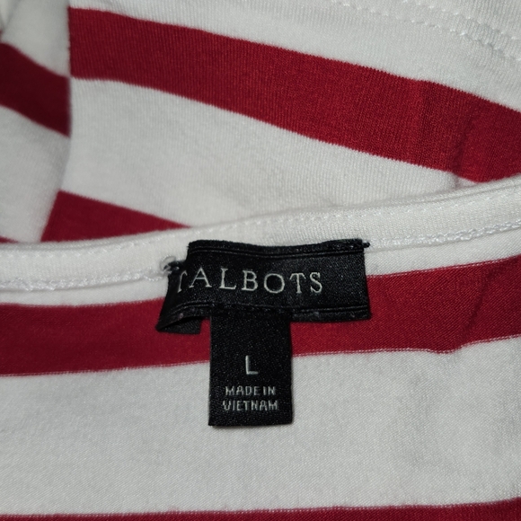 (3/$25) Talbots Red White Striped Top - Picture 5 of 5